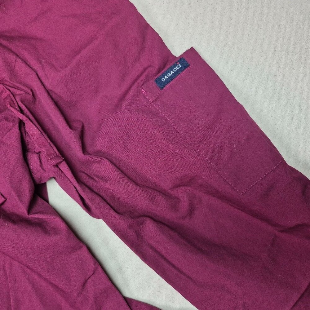 Dagacci Unisex Burgundy Medical Scrubs Uniform Shirt & Pants Sz M NEW!!! - Picture 3 of 5